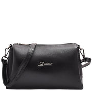 Women Girls Premium Leather Small Handbag Shoulder Crossbody Messenger Bag A3017 Black