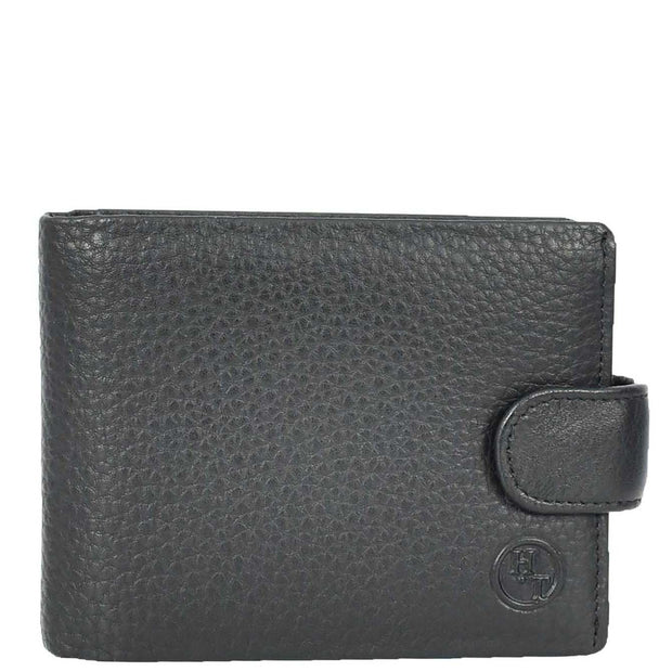 Premium Leather Mens Bifold Wallet Multi Compartments Coins Notes Card Holder A639 Black