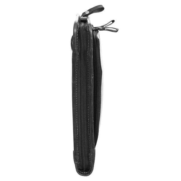 Black Leather Folio Bag A4 Document Underarm Portfolio Case - Stanford