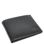 Premium Leather Mens Bi-Fold Slim Wallet Coins Money Clip Holder Style A208 Black