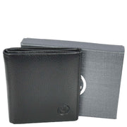 Genuine Leather Mens Slim Bi-Fold Style Wallet Notes Coin Pocket Business Cards A508 Black