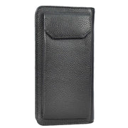 Real Leather Large Capacity Clutch Purse Zip Around Mobile Cards Glasses Organiser Travel Wallet A196 Black