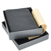 Mens Real Leather Bi-Fold Slim Wallet Coins Cards Banknotes Classic Style A162 Black