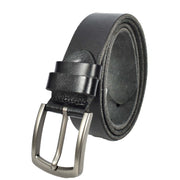 Mens Real Leather Pin Buckle Belt For Jeans Work Everyday Use Classic Style A05 Black