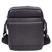 Mens Genuine Leather Flight Bag Messenger Crossbody Casual Sling Man Bag A321 Black