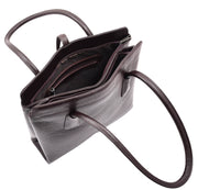Womens Genuine Leather Shoulder Bag A4 Size Classic Handbag A062 Brown