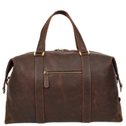 Real Leather Holdall Mid-Size Padded Laptop Section Weekend Travel Duffle Bag A007 Rust Brown