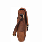 Mens Distressed Leather Crossbody Messenger Bag Vintage Brown Casual Flight Bag Arlo-3