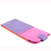 Real Soft Leather Glasses Case Multicoloured Unisex Slip-in Spectacles Cover Berry Multi Azure
