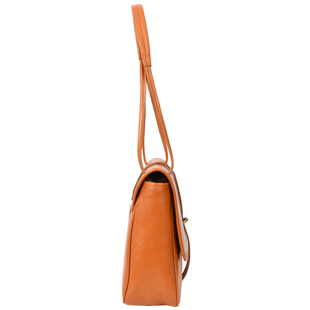 Ladies Leather Handbag 2-in-1 Shoulder Crossbody Bag Classic Organiser with Multiple Pockets Hilda Tan