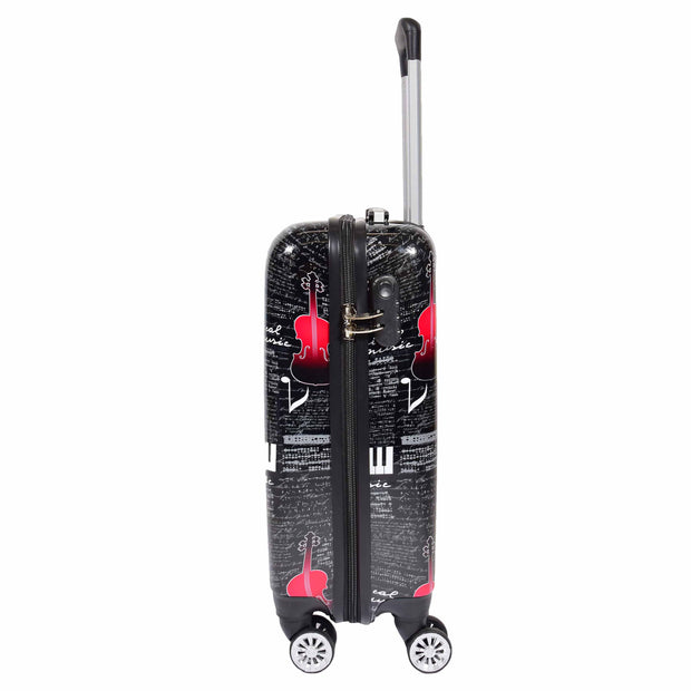 Dual 4 Wheel Luggage Hard Shell Music Print BELMORE 3