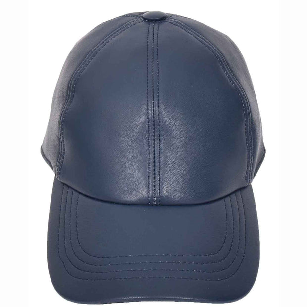 Genuine Leather Baseball Cap Sports Casual Viper Navy-3