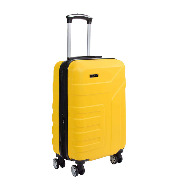 Hard Shell Cabin Bag Expandable 4 Wheeled Spinner Luggage Rio Yellow 4