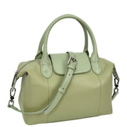 Womens Genuine Leather Top-Handle Bag Tote Style Casual Outgoing Fashion Handbag Amy Mint Green