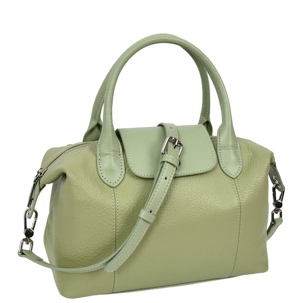 Womens Genuine Leather Top-Handle Bag Tote Style Casual Outgoing Fashion Handbag Amy Mint Green