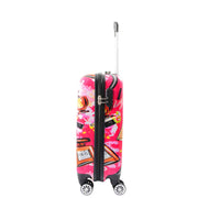Cabin Size 4 Wheel Luggage Hard Shell Makeup Print Suitcase