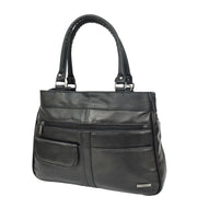 Womens Soft Leather Tote Bag Black Outgoing Casual Handbag A953 4