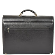 Mens Leather Briefcase Italian Cowhide Business Office Laptop Satchel Bag A317 Black