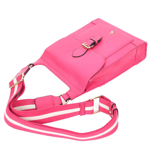 Real Leather Crossbody Bag Women's Casual Style Messenger Xela Pink 4