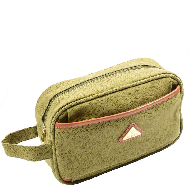 Travel Wash Bag Faux Leather Toiletry Bags A282 Green 4