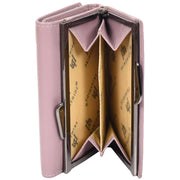 Womens Leather Purse Trifold Metal Clasp Cash Coins Cards Wallet A209 Lilac 5