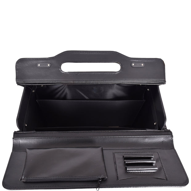 Pilot Case on Wheels Faux Leather Large Business Briefcase Luxor Black 5