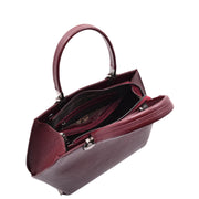 Womens Genuine Leather Handbag Large Size Casual Outgoing Fashion Bag A562 Burgundy