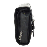 Mens Leather Wash Bag Hanging Cosmetics Toiletry Shaving Kit Travel Bag