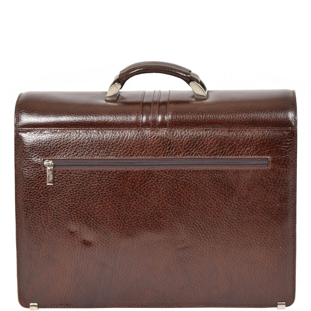 Mens Leather Briefcase Italian Cowhide Business Office Laptop Satchel Bag A317 Brown