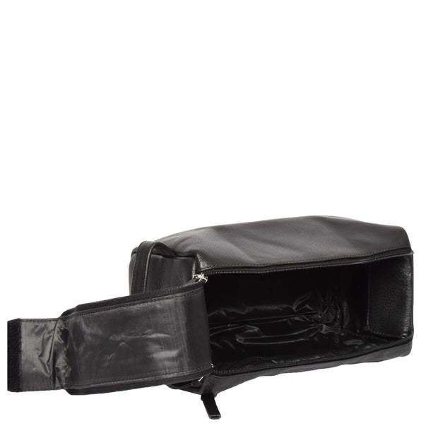 Genuine Soft Leather Black Travel Wash Bag A179-5