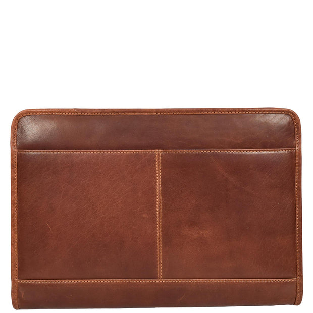 Brown Leather Folio Bag A4 Document Underarm Portfolio Case - Stanford