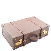 Leather Antique Suitcase English Steamer Trunk Case TRUNKEST Brown 5