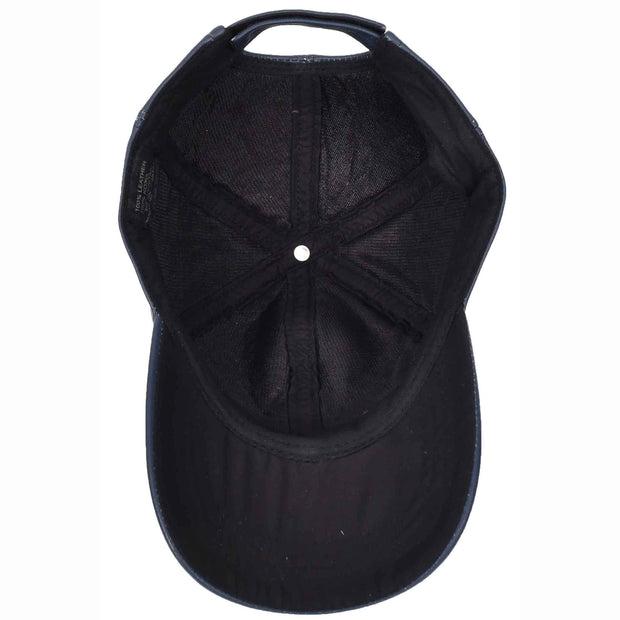 Genuine Leather Baseball Cap Sports Casual Viper Navy-5