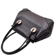 Womens Premium Leather Shoulder Bag Zip Top Casual Outgoing Tote Fashion Handbag A7135 Black