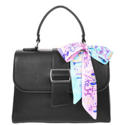 Womens Handbag Faux Leather Top Handle Doctors Bag Outgoing Fashion Tote A897 Black-9
