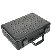 Attache Case Black Aluminium Classic Dual TSA Lock Briefcase Business Bag Agent
