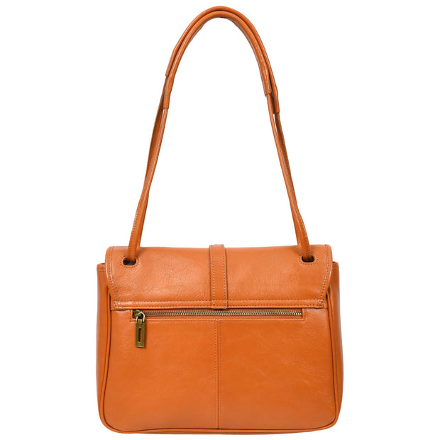 Ladies Leather Handbag 2-in-1 Shoulder Crossbody Bag Classic Organiser with Multiple Pockets Hilda Tan