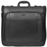 Premium Leather Large Suit Carrier Dress Carry On Garment Travel Bags A1321 Black
