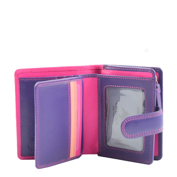 Womens Soft Leather Purse Multicoloured Mid-Sized Cards ID Cash Coins RFID Safe Eden Berry