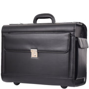 Pilot Case on Wheels Faux Leather Large Business Briefcase Luxor Black 6