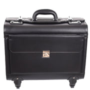 4 Wheel Pilot Case Leather Look Cabin Size Travel Bag Dakar 5