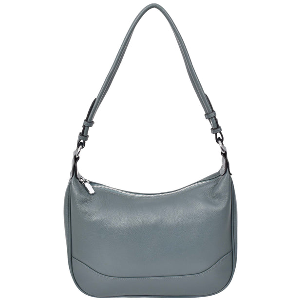 Real Leather Hobo Handbag Womens Shoulder Bag Cross Body Multi Straps A688 Teal-4