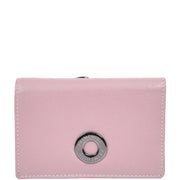 Womens Leather Purse Trifold Metal Clasp Cash Coins Cards Wallet A209 Lilac 1
