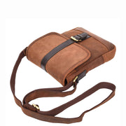 Mens Distressed Leather Crossbody Messenger Bag Vintage Brown Casual Flight Bag Arlo-6