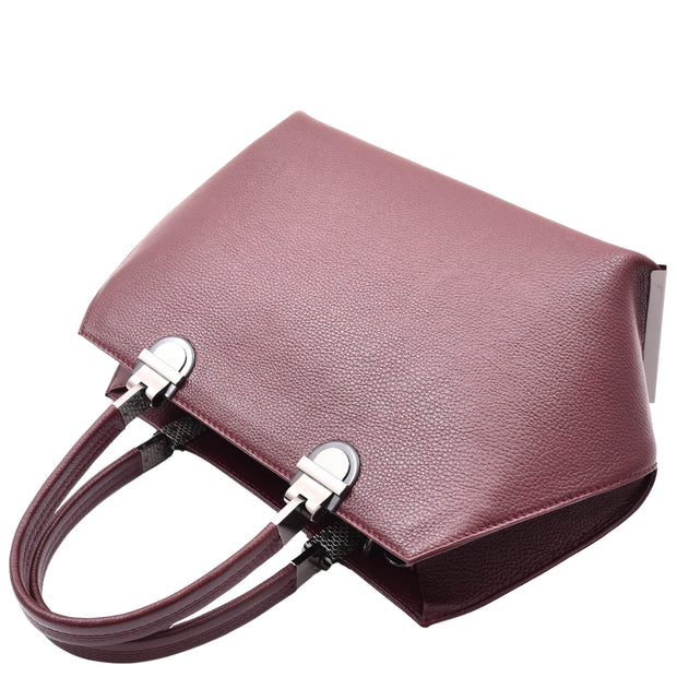 Womens Genuine Leather Handbag Large Size Casual Outgoing Fashion Bag A562 Burgundy