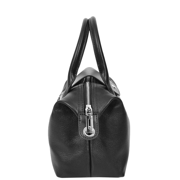 Womens Genuine Leather Top-Handle Bag Tote Style Casual Outgoing Fashion Handbag Amy Black