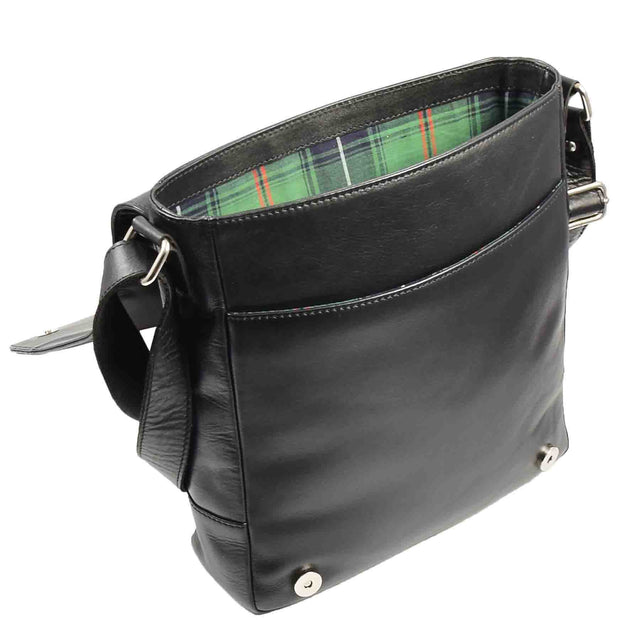 Real Leather Messenger Bag for Men Large IAN Black 5