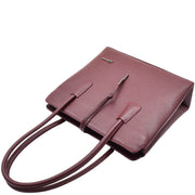 Womens Genuine Leather Shoulder Bag A4 Size Classic Handbag A062 Burgundy