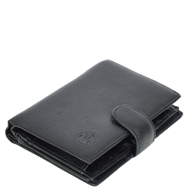Genuine Leather Passport Holder Travel Bi-Fold Wallet Credit Card Notes Document Organiser A310 Black