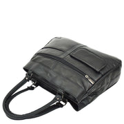 Womens Soft Leather Tote Bag Black Outgoing Casual Handbag A953 6